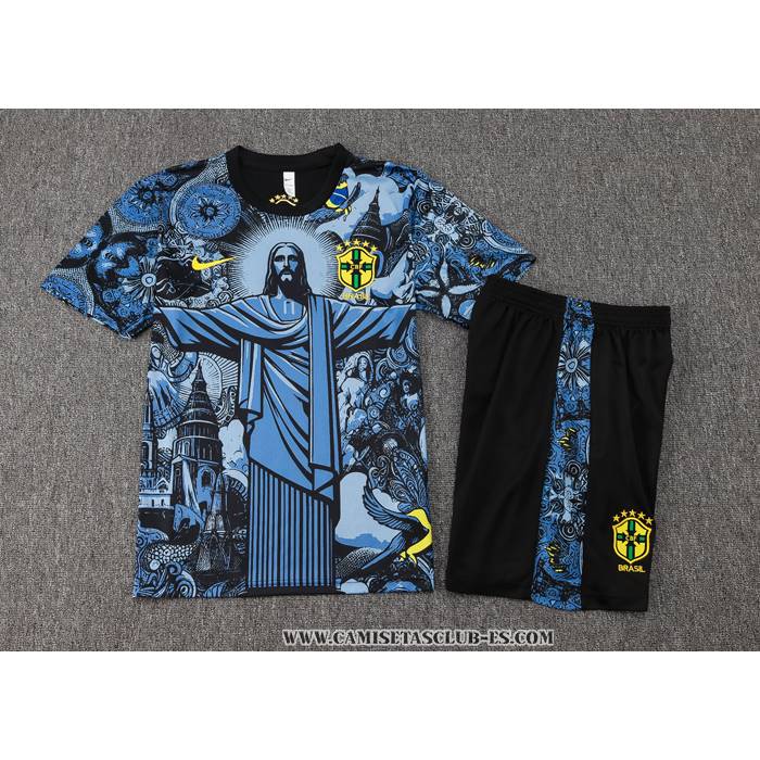 Chandal del Brasil Jesus 24-25 Manga Corta Azul - Pantalon Corto